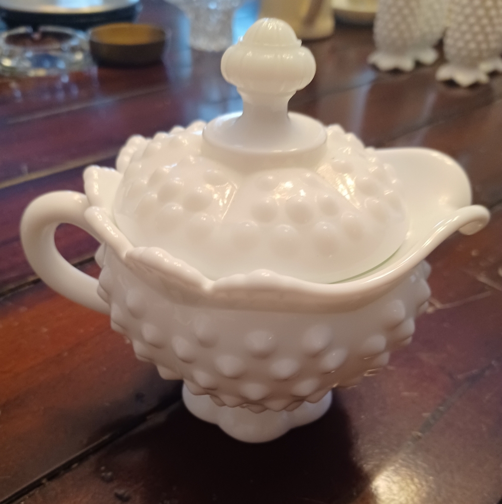 Fenton Hobnail Milk Glass Creamer Pitcher